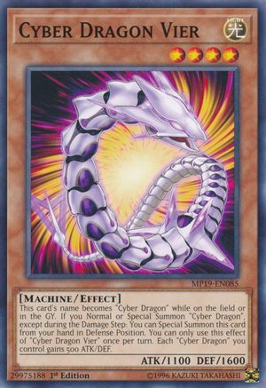 Cyber Dragon Vier (MP19-EN085) - 2019 Gold Sarcophagus Tin Mega Pack 1st Edition