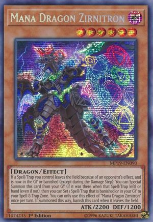 Mana Dragon Zirnitron (MP19-EN090) - 2019 Gold Sarcophagus Tin Mega Pack 1st Edition