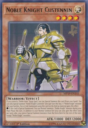 Noble Knight Custennin (MP19-EN141) - 2019 Gold Sarcophagus Tin Mega Pack 1st Edition