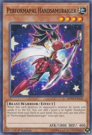 Performapal Handsamuraiger (MP19-EN145) - 2019 Gold Sarcophagus Tin Mega Pack Unlimited