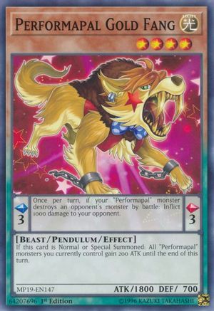 Performapal Gold Fang (MP19-EN147) - 2019 Gold Sarcophagus Tin Mega Pack 1st Edition