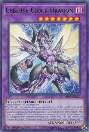 Cyberse Clock Dragon (MP19-EN180) - 2019 Gold Sarcophagus Tin Mega Pack 1st Edition