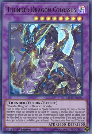 Thunder Dragon Colossus (MP19-EN183) - 2019 Gold Sarcophagus Tin Mega Pack Unlimited