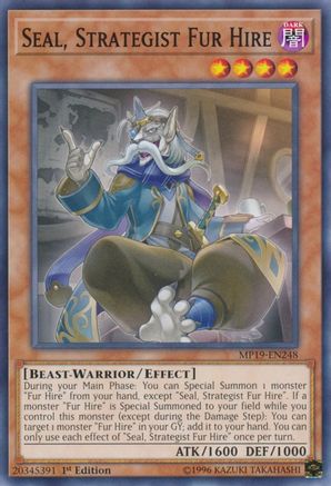 Seal, Strategist Fur Hire (MP19-EN248) - 2019 Gold Sarcophagus Tin Mega Pack 1st Edition