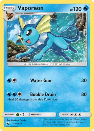 Vaporeon 18/68 - Hidden Fates Reverse Holofoil