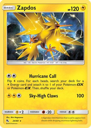 Zapdos 24/68 - Hidden Fates Holofoil