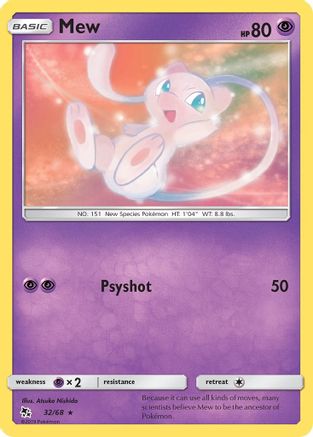 Mew 32/68 - Hidden Fates Reverse Holofoil