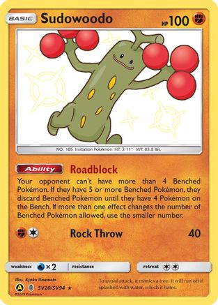 Sudowoodo SV20/94 - Hidden Fates Shiny Vault Holofoil
