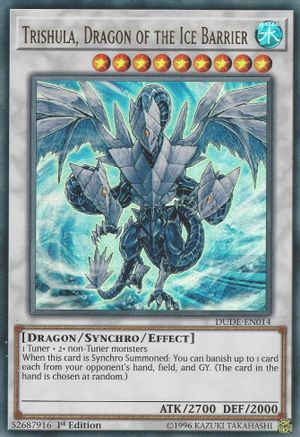 Trishula, Dragon of the Ice Barrier (DUDE-EN014) - Duel Devastator 1st Edition