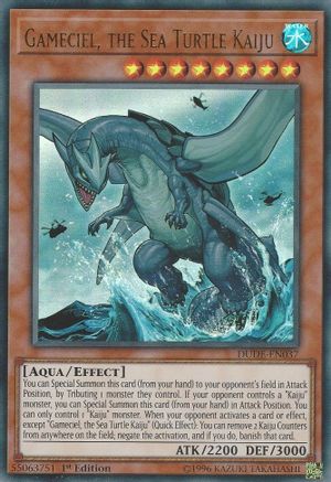Gameciel, the Sea Turtle Kaiju (DUDE-EN037) - Duel Devastator 1st Edition