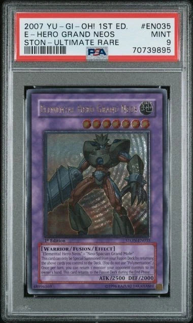 Yugioh Elemental Hero Grand Neos 1st Edition STON-EN035 PSA 9