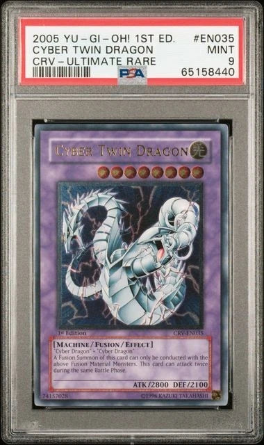 Yugioh Cyber Twin Dragon 1st Edition CRV-EN035 Ultimate Rare PSA 9