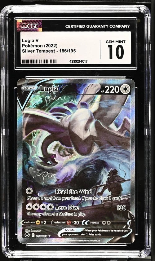 Pokemon Lugia V 186/195 Silver Tempest Alternate Art CGC 10