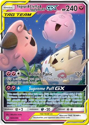 Togepi & Cleffa & Igglybuff-GX 143/236 - Cosmic Eclipse Holofoil