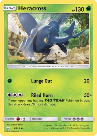 Heracross 9/236 - SM  Cosmic Eclipse Reverse Holofoil