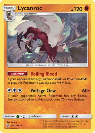 Lycanroc 124/236 - Cosmic Eclipse Holofoil