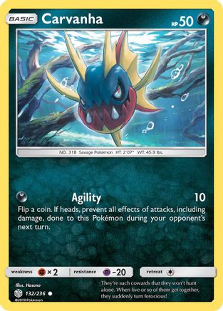Carvanha 132/236 - SM  Cosmic Eclipse Reverse Holofoil