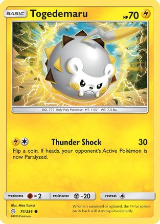 Togedemaru - 74/236 74/236 - SM  Cosmic Eclipse Reverse Holofoil