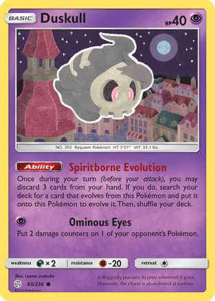Duskull 83/236 - SM  Cosmic Eclipse Reverse Holofoil