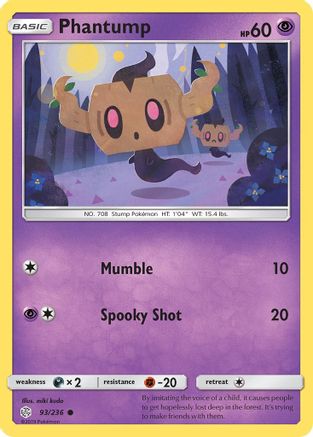Phantump 93/236 - SM  Cosmic Eclipse Reverse Holofoil