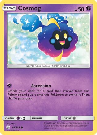 Cosmog - 99/236 99/236 - SM  Cosmic Eclipse Reverse Holofoil