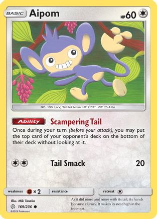 Aipom - 169/236 - SM  Cosmic Eclipse Reverse Holofoil
