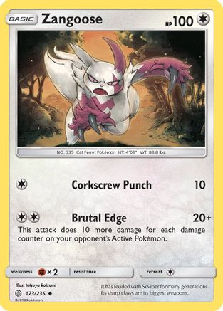 Zangoose 173/236 - Cosmic Eclipse Reverse Holofoil