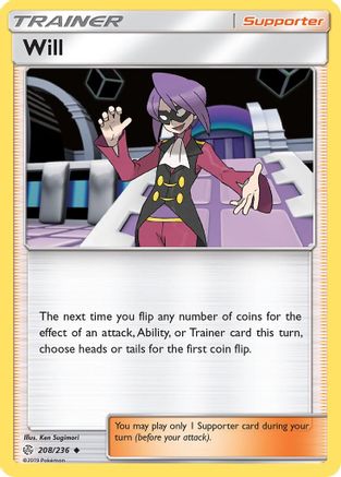 Will 208/236 - SM  Cosmic Eclipse Reverse Holofoil