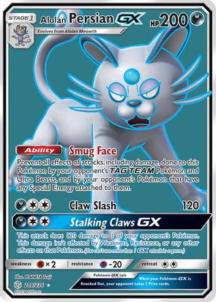 Alolan Persian GX (Full Art) 219/236 - Cosmic Eclipse Holofoil