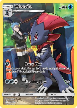 Weavile (Secret) 238/236 - SM  Cosmic Eclipse Holofoil