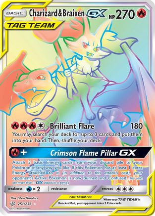 Charizard & Braixen-GX 251/236 - Cosmic Eclipse Holofoil