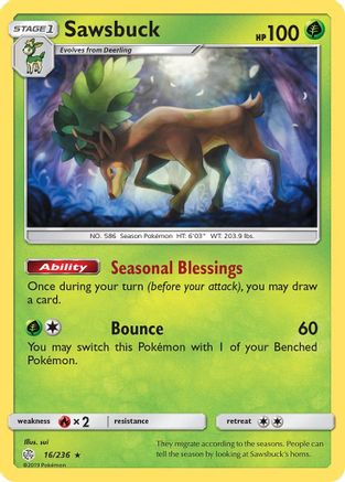 Sawsbuck 16/236 - Cosmic Eclipse Holofoil