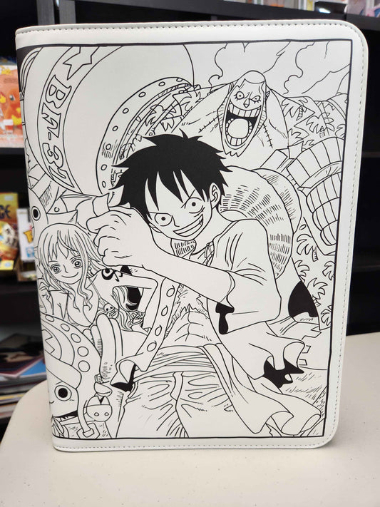 One Piece Luffy and Strawhat Crew Black & White Binder