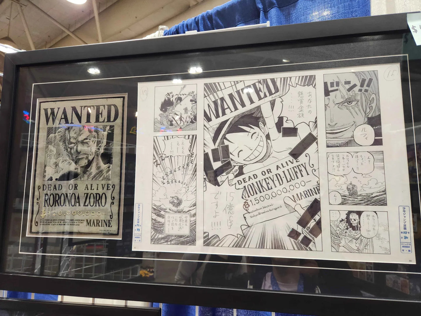 One Piece SEALED Zoro 1.5 Billion Manga Manuscript Replica Framed