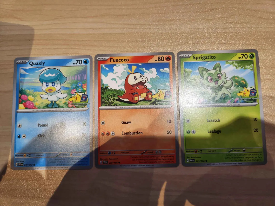 Sprigatito Fuecoco Quaxly Asia Exclusive Beginners Session Stamped Promo (Set of 3) NM