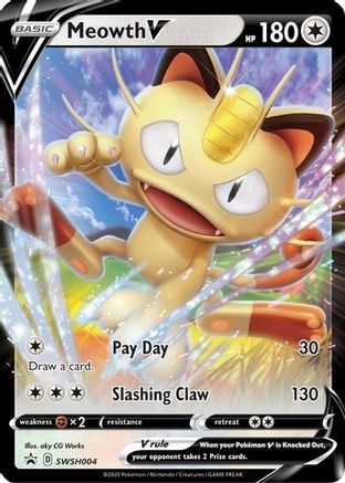 Meowth V SWSH004/307 - SWSH Black Star Promos Holofoil