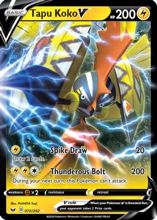 Tapu Koko V 72/202 - Sword & Shield Holofoil