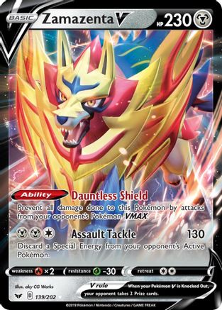 Zamazenta V 139/202 - SWSH01 Sword & Shield Base Set Holofoil