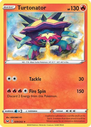 Turtonator 29/202 - SWSH01 Sword & Shield Base Set Reverse Holofoil
