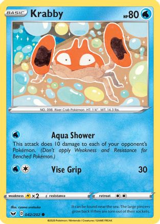 Krabby 42/202 - Sword & Shield Reverse Holofoil