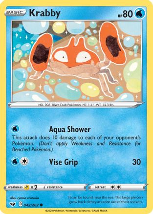 Krabby (042) 42/202 - SWSH01 Sword & Shield Base Set Reverse Holofoil