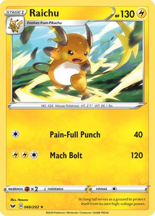 Raichu 66/202 - Sword & Shield