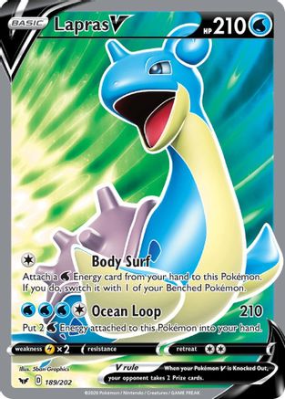 Lapras V 189/202 - Sword & Shield Holofoil