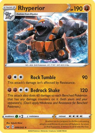 Rhyperior 99/202 - Sword & Shield Holofoil