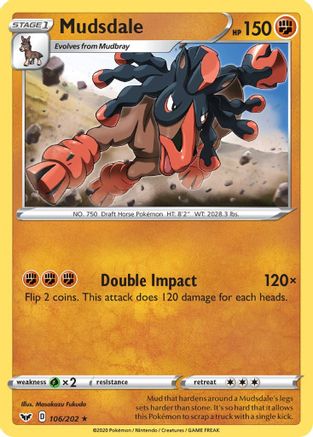 Mudsdale 106/202 - Sword & Shield Reverse Holofoil