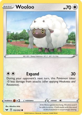 Wooloo (152) 152/202 - SWSH01 Sword & Shield Base Set Reverse Holofoil