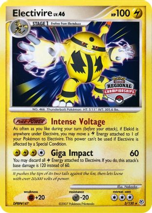 Electivire - 3/130 (Regional Championships) 3 - League & Championship Cards