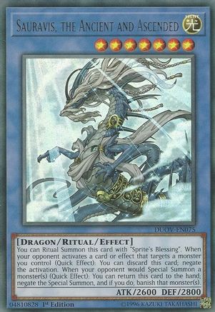 Sauravis, the Ancient and Ascended (DUOV-EN075) - Duel Overload 1st Edition