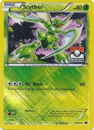 Scyther - 4/108 (Pokemon League) [1st Place] 4 - League & Championship Cards Reverse Holofoil