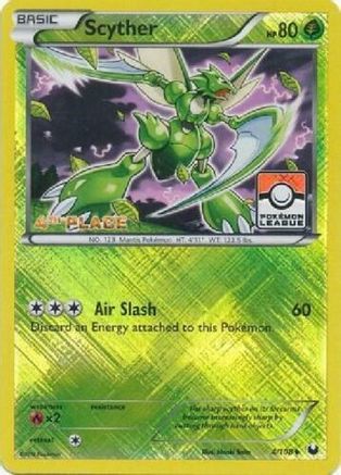 Scyther - 4/108 (Pokemon League) [4th Place] 4 - League & Championship Cards Reverse Holofoil